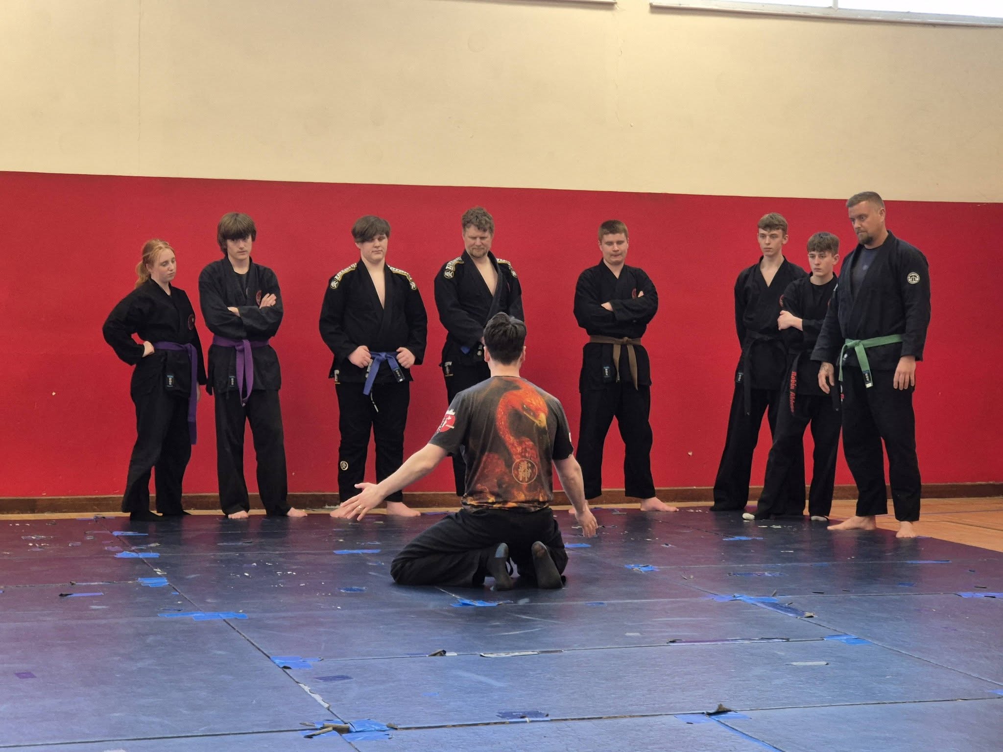 Students watching a Ju Jitsu demonstration